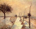 Straße bei eragny Winter 1885 Camille Pissarro
